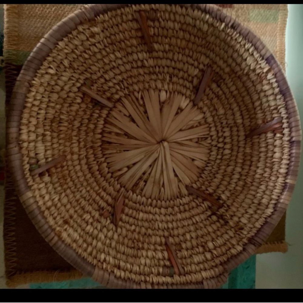 Final markdown Vintage grass woven Nigerian basket